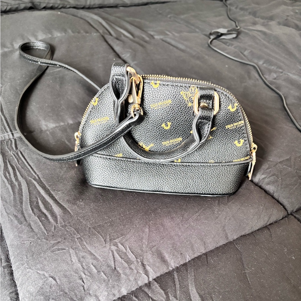 True Religion Black Mini Bag with Chain Strap